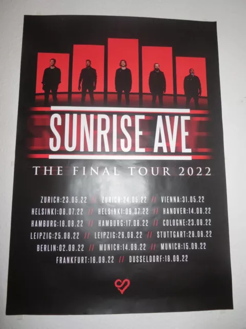 Sunrise Avenue Poster The Final Tour 2023 neuwertig
