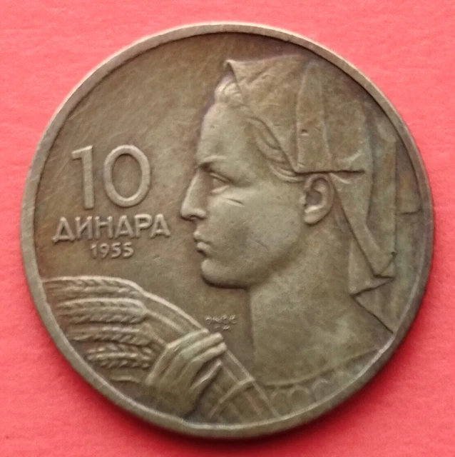 Moneta  Jugoslavia, 10 Dinari del 1955, circolata