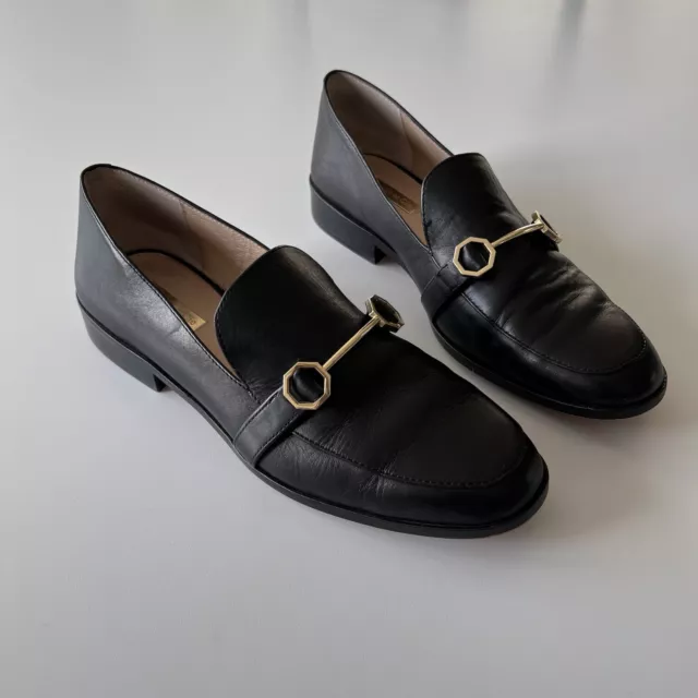LOUISE ET CIE Women s Charriet Leather Slip On Loafer Mules Black