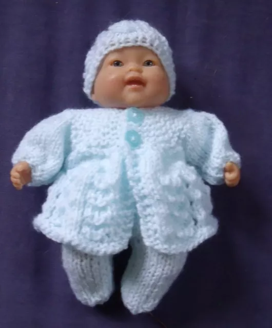3pce Baby Blue Leggings set Hand Knitted Dolls Clothes 20-22cm 8-9inch
