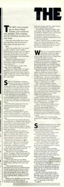 7/11/87PT14/15 Article & Picture. David Sylvian