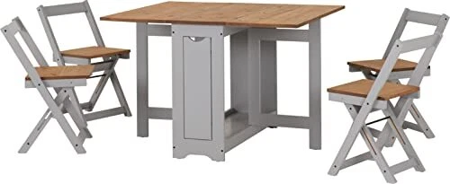 Santos Set da pranzo pieghevole farfalla, grigio, grigio e pino
