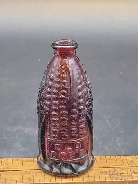 Vtg Wheaton NJ 3" Old Doc's Cure Ruby Red Glass Bottle Miniature