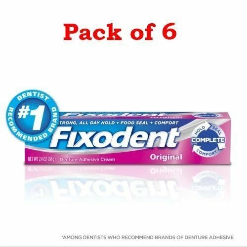 FIXODENT DENTURE ADHESIVE Cream Complete Strong Hold Original 2.4 oz