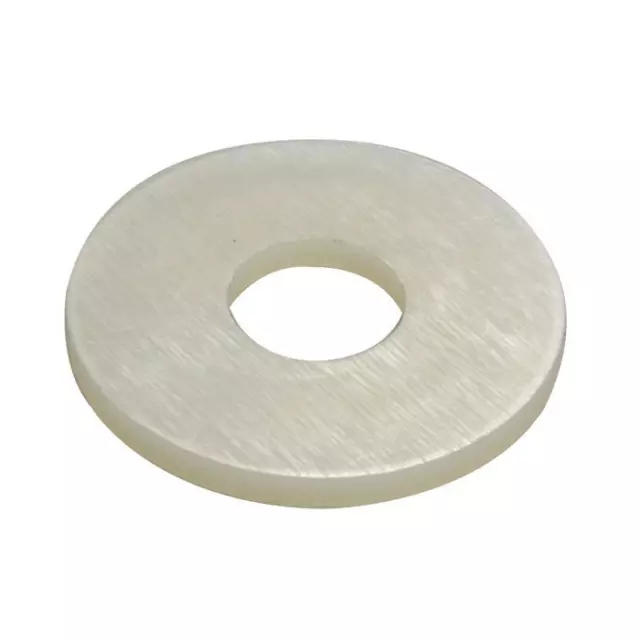 Nylon Flat Washer M8 (8mm) x 24mm x 2mm Metric White Mudguard Plastic DIN 9021