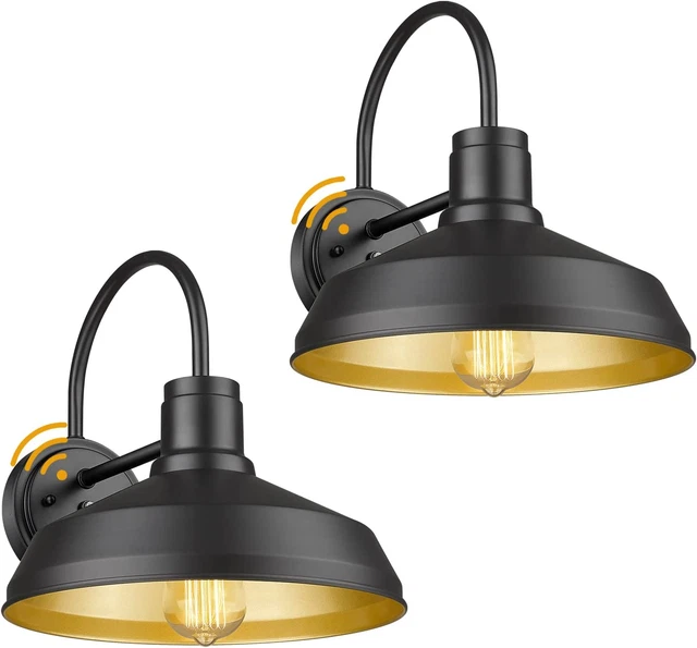 Dusk to Dawn Outdoor Barn Lights, Farmhouse Exterior Light Fixtures, Gooseneck L