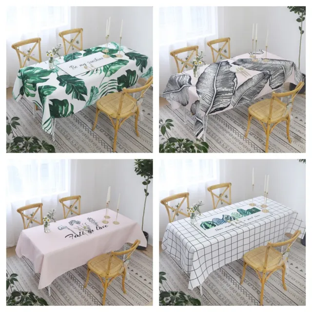 Polyester Tablecloth Dining Kitchen Square Round Table Cover Protect Waterproof