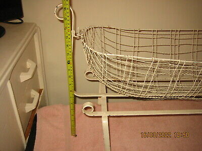 A Rare Beautyful Hand Made & Painted Victorian Metal Baby Crib / Cot 2