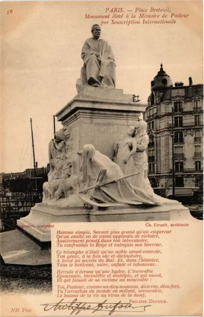 CPA AK PARIS 7e Place Breteuil. Monument de Pasteur ND Phot (573610)