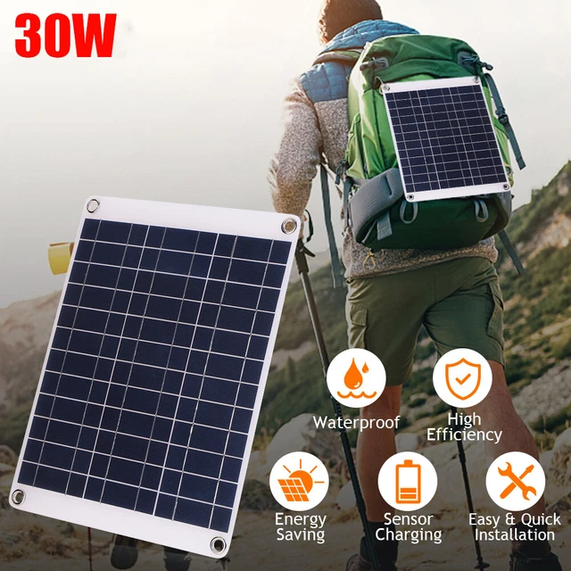 30W Solar Power Panel Kit 5V Trickle Charger Battery Charger Phone Boat RV Car