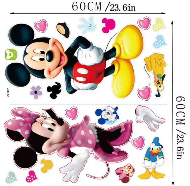 Disney Mickey Minnie Mouse Stickers Kids Boy Girl Nursery Room Decor Wall Decals 2