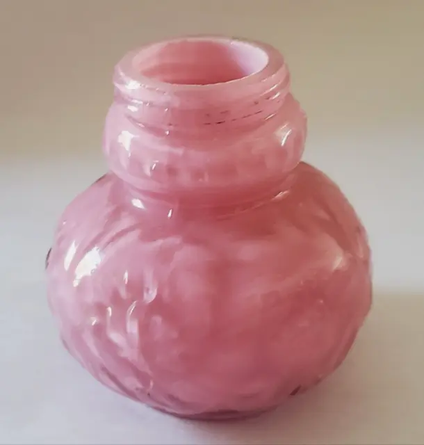 Antique EAPG Consolidated BEADED DAHLIA Single Salt SHAKER Pink Cased Glass