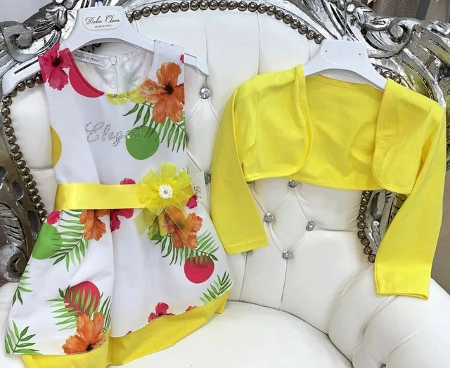 Abito vestito bambina bimba cerimonia elegante con Coprispalle