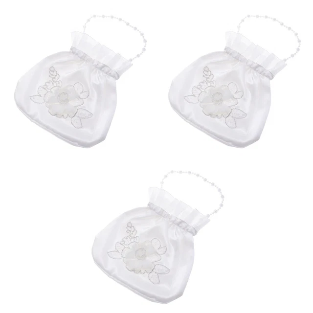 3 Pack Bridesmaid Wedding Clutch Purse Tote Hand for Bridal