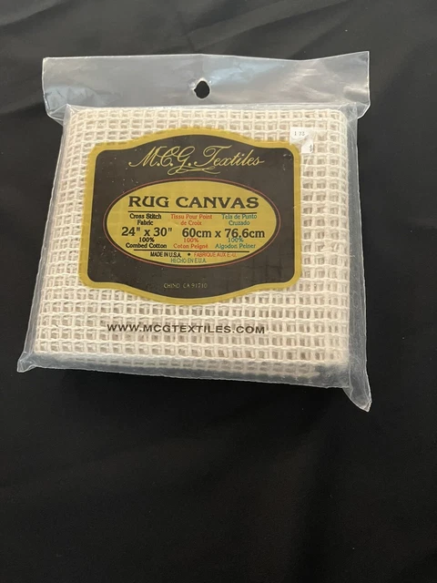 NUEVA alfombra textil MCG lona 24"" x 30"" para gancho de pestillo 100 % algodón