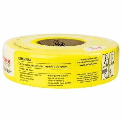 Nastro giunto muro a secco, fibra di vetro, giallo, 1-7/8 pollici. x 500 piedi -FDW8661-U