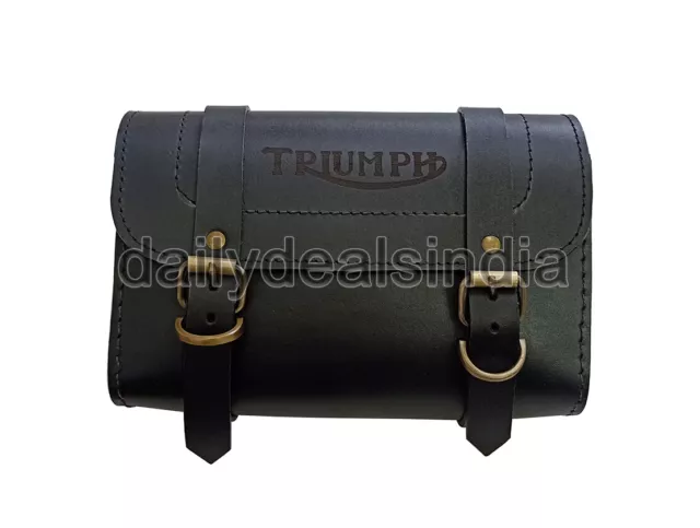 Universel Triumph Moto " Véritable Cuir Outil & Accessoires Sac, Noir D-1 " 2