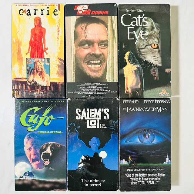 VHS LOT of 6 Horror Shining Carrie Cujo Salem's Cat's Eye