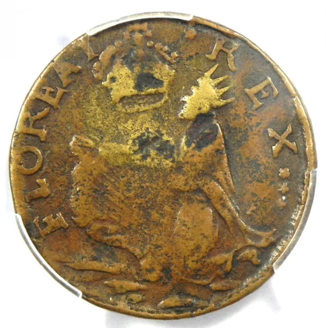 1670 New Jersey St Patrick Farthing Colonial Coin 1/4P - PCGS VF25 - $1650 Value