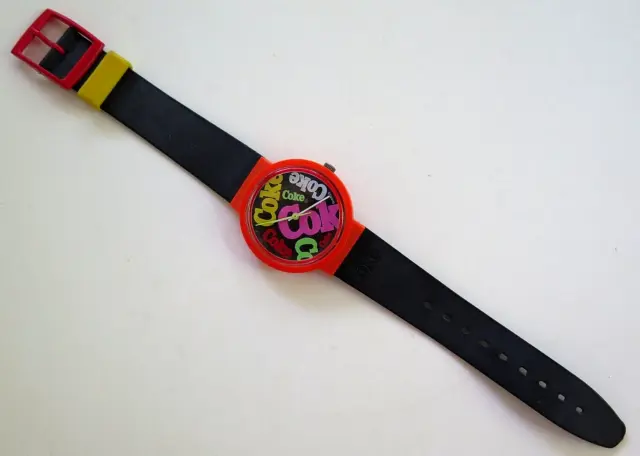 Vintage 1980’s TOSSED COKE Swatch Watch Brand New Battery TESTED WORKS