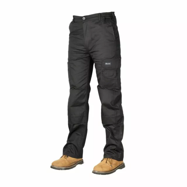 Mens Cargo Combat Work Trousers Size 30 to 48 Black Working cargo trousers