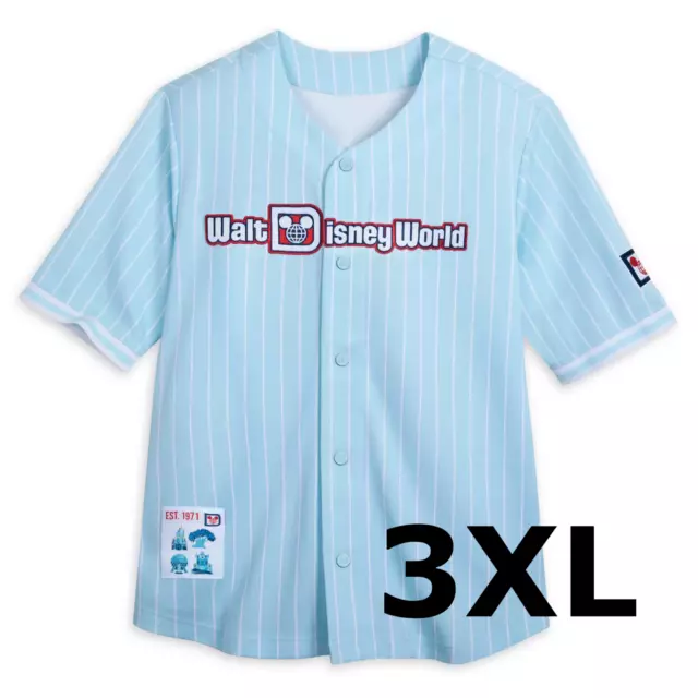 Walt Disney World Resort Baseball Jersey 3XL Pinstripe Disney Shirt