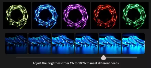 Bande lumineuse LED rgb 5M couleurs, Bluetooth, télécommande, synchro musique