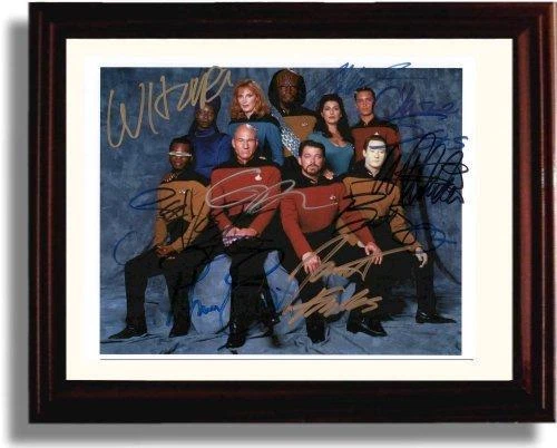 Unframed Cast of Star Trek the Next Generation Autograph Promo Print - Star Trek