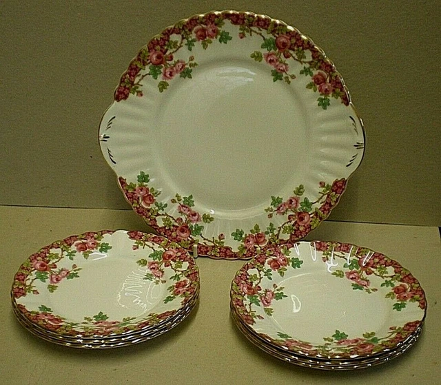ROYAL STAFFORD BONE China Olde English Garden 7 Piece Sandwich Set
