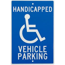 Aluminum Sign - Handicapped Vehicle Parking - .063" Thick, TM10H National Marker