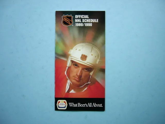 1989/90 Molson's Brewery Molson Canadian Official Nhl Hockey Schedule