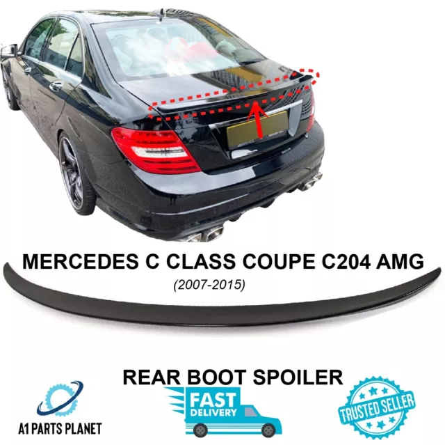 For Mercedes C-Class W204 2007-2014 Saloon Amg Style Rear Boot Spoiler Lip Gloss