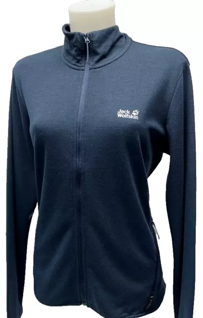 Jack Wolfskin jwp Midlayer fleece Womens Large long sleeve navy top Ourdoors