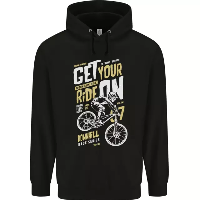 Get Your Ride on Downhill Mountain Biking Childrens Kids Hoodie