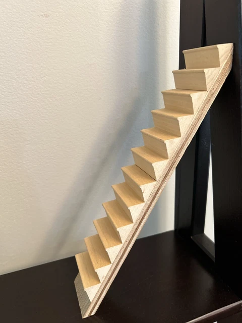 1/12 Miniature 12 steps Stairs Straight Staircase Dollhouse Furniture Wood