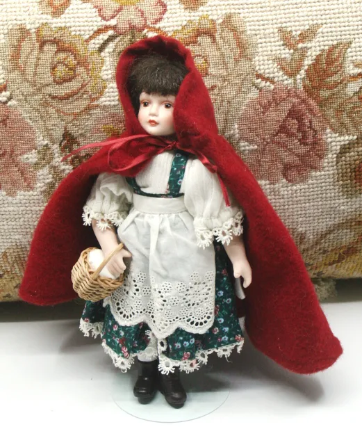 Lovely! Avon 8" Little Red Riding Hood Bisque Porcelain Collectible Doll 1985