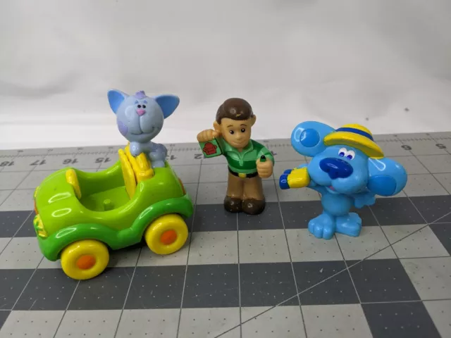Mattel Blues Clues Puppy Periwinkle Car and Steve Figure Lot