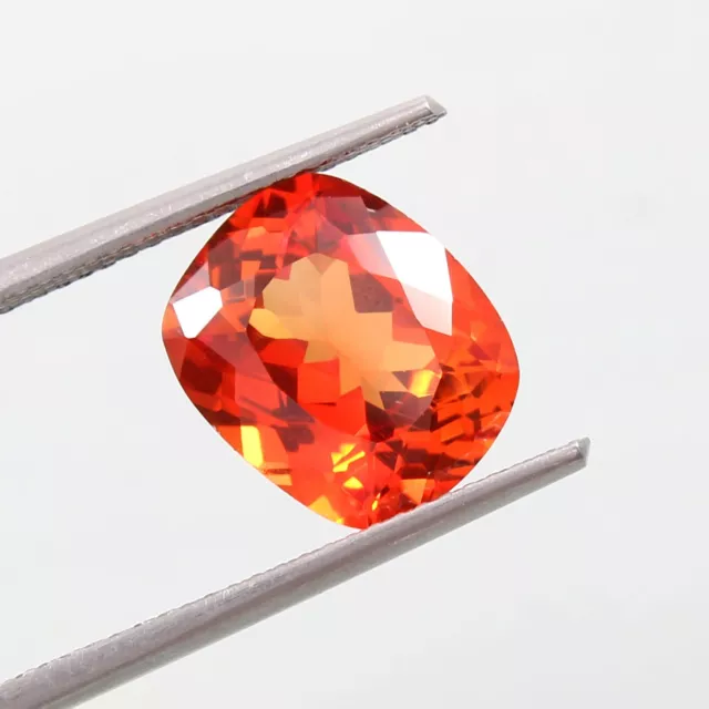 Naturel sans Défaut Ceylan Orange Fanta Saphir Coussin Libre Coupe Gemme 5.25 CT