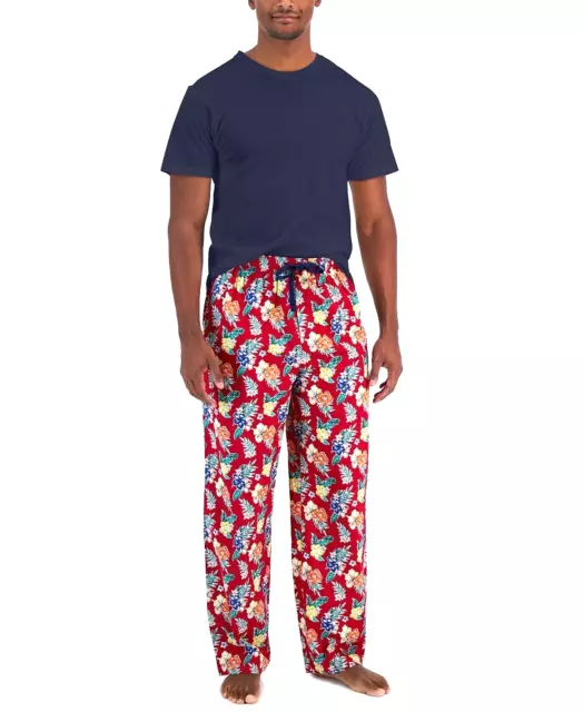 Club Room Men's Navy Blue Sleep Shirt & Tropical Pants 2-Pc. Pajama S/M/L/XL/XXL