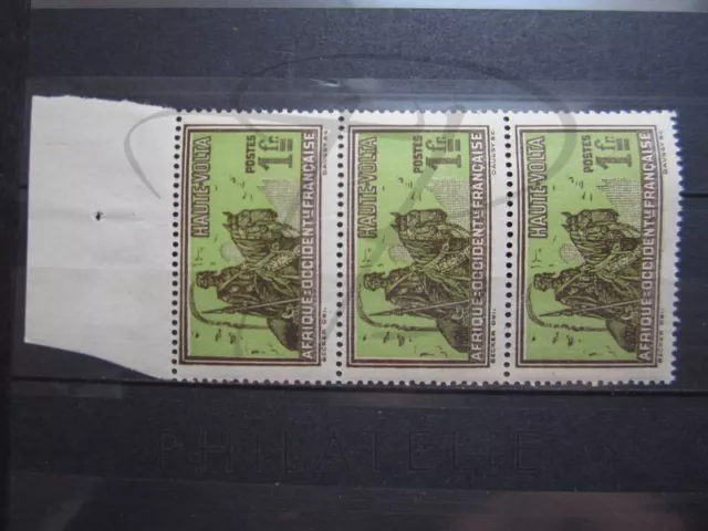 Beaux Timbres De Haute-Volta N° 58 En Bande De 3 + Bdf - Neufs Sans Charniere