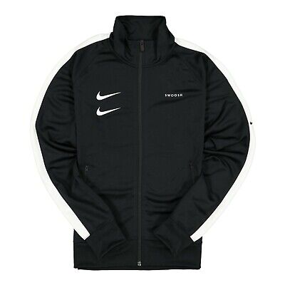 New Tagged Swoosh Cool Nsw Taped Nike Track Top Jacket Poly Classic 90'S Black