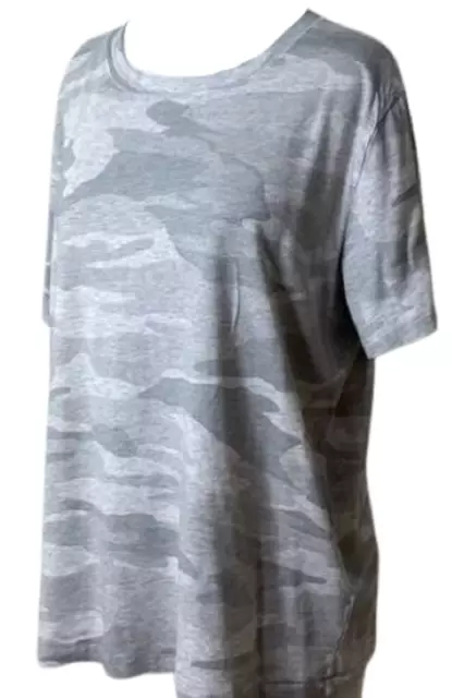 Splendid Ladies' Short Sleeve Crew Neck Top Tee Shirt Gray Camo Size XL &  XXL