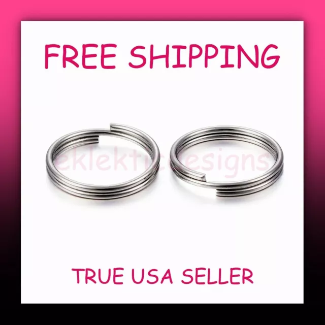 8mm 50pcs 1mm 304 Surg Stainless Steel Double Loop Split Jump Rings FREE SHIP