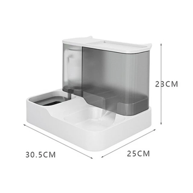 Cat Automatic Feeder with Transparent Water Dispenser Pet Feeding Food Drink ❤XH