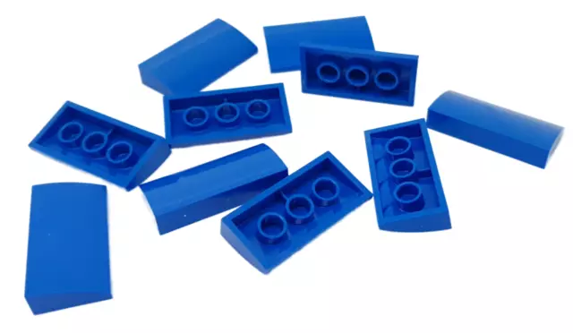 10 Stück LEGO Dachsteine gebogen 2x4x2/3, 4651237, blau, 88930, NEU