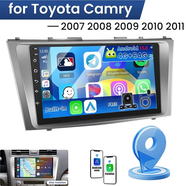 ANDROID 13 APPLE CarPlay GPS Navi For Toyota Camry 2007-2011 Car Stereo Radio