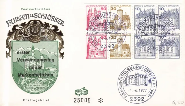 706798) Bund FDC mit Heftchenblatt Nr.26 Burgen und Schlösser