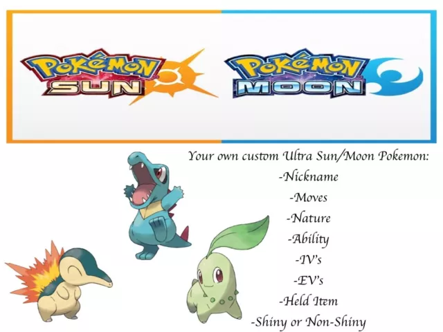 Shiny Johto Starters 6IV // Chikorita Totodile Cyndaquil // 3 