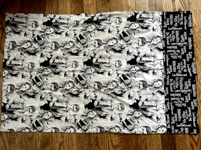 NEW Harry Potter 1 Pillow Case Hermione Ron Voldemort QUEEN SIZE Black & White