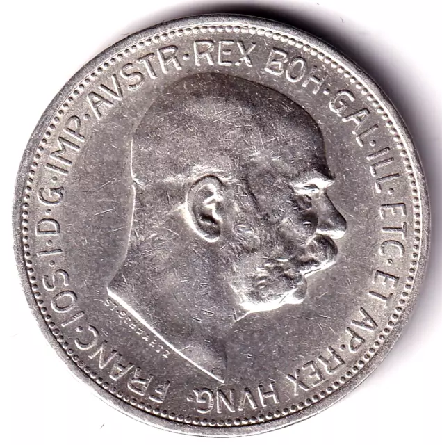 AV-VD Österreich 1912 2 Kronen Corona Franz Joseph I. 835er Silber  BO21